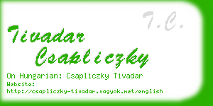 tivadar csapliczky business card